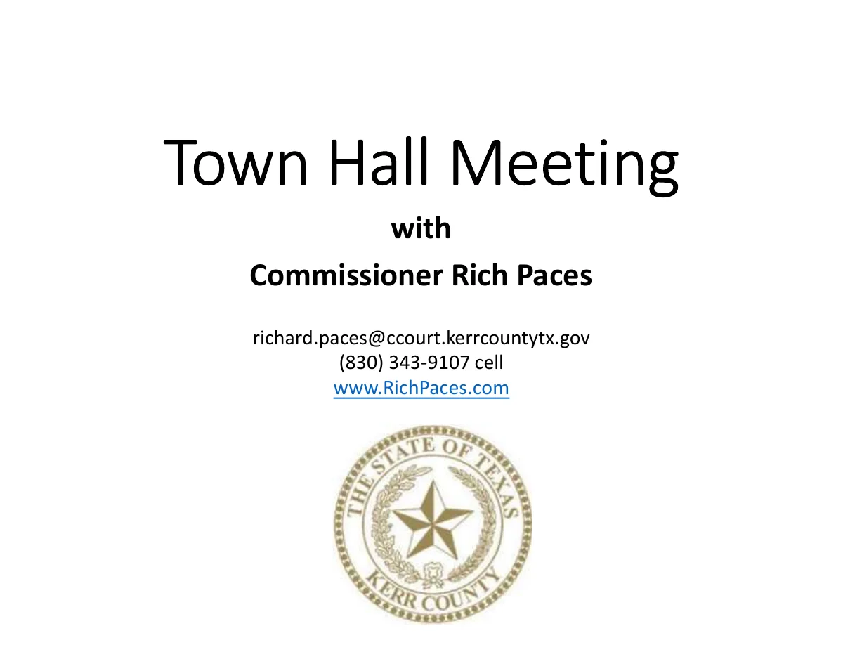 Town Hall Presentation: County Budget, Flood Recovery, Courthouse Space, BESS and the SB 3 Amendment