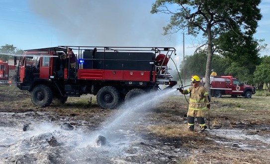 Rich Paces fighting a brushfire