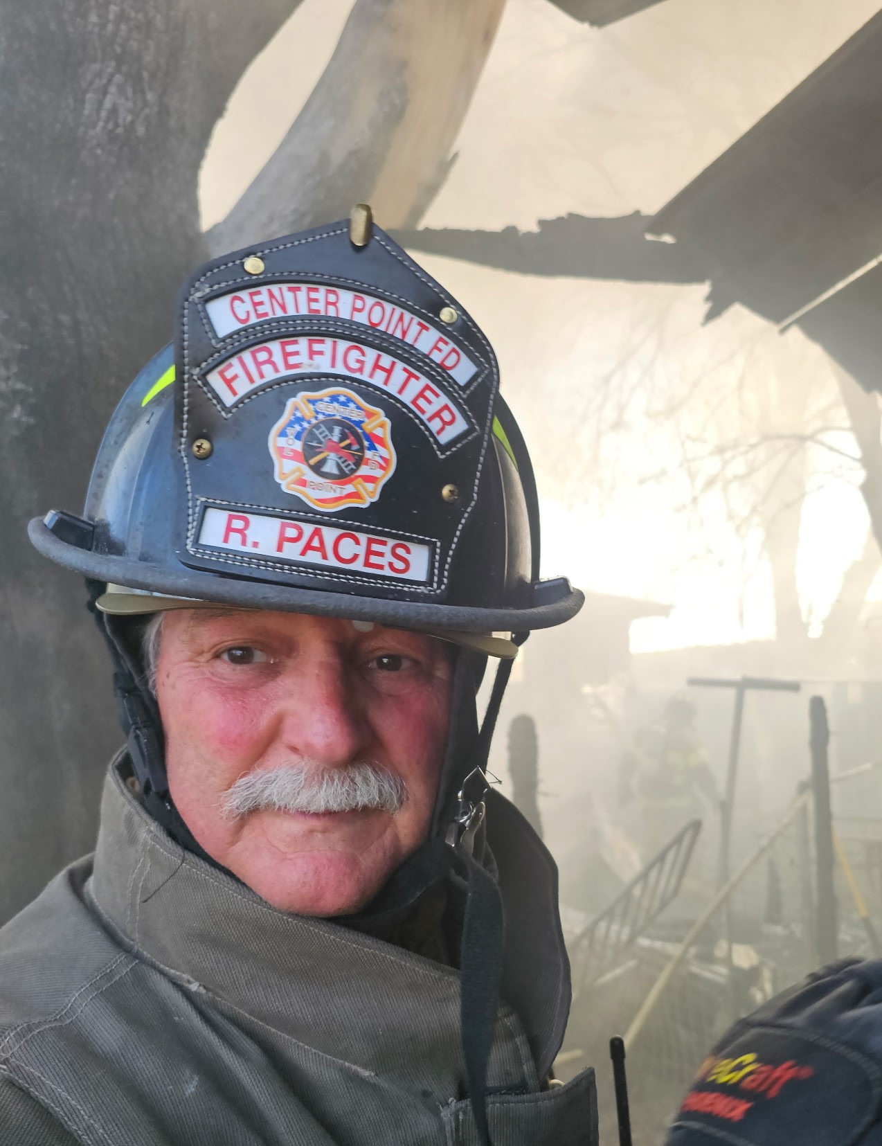 Rich Paces at a structure fire in Center Point